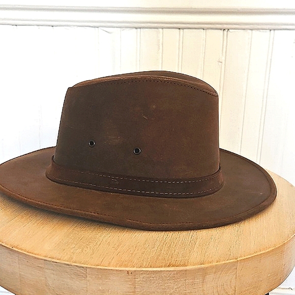 Vintage Minnetonka genuine leather western hat fedora - Picture 2 of 3